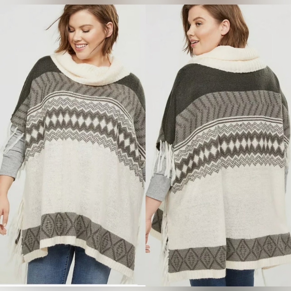 Lane Bryant shawl sweater one size loose poncho